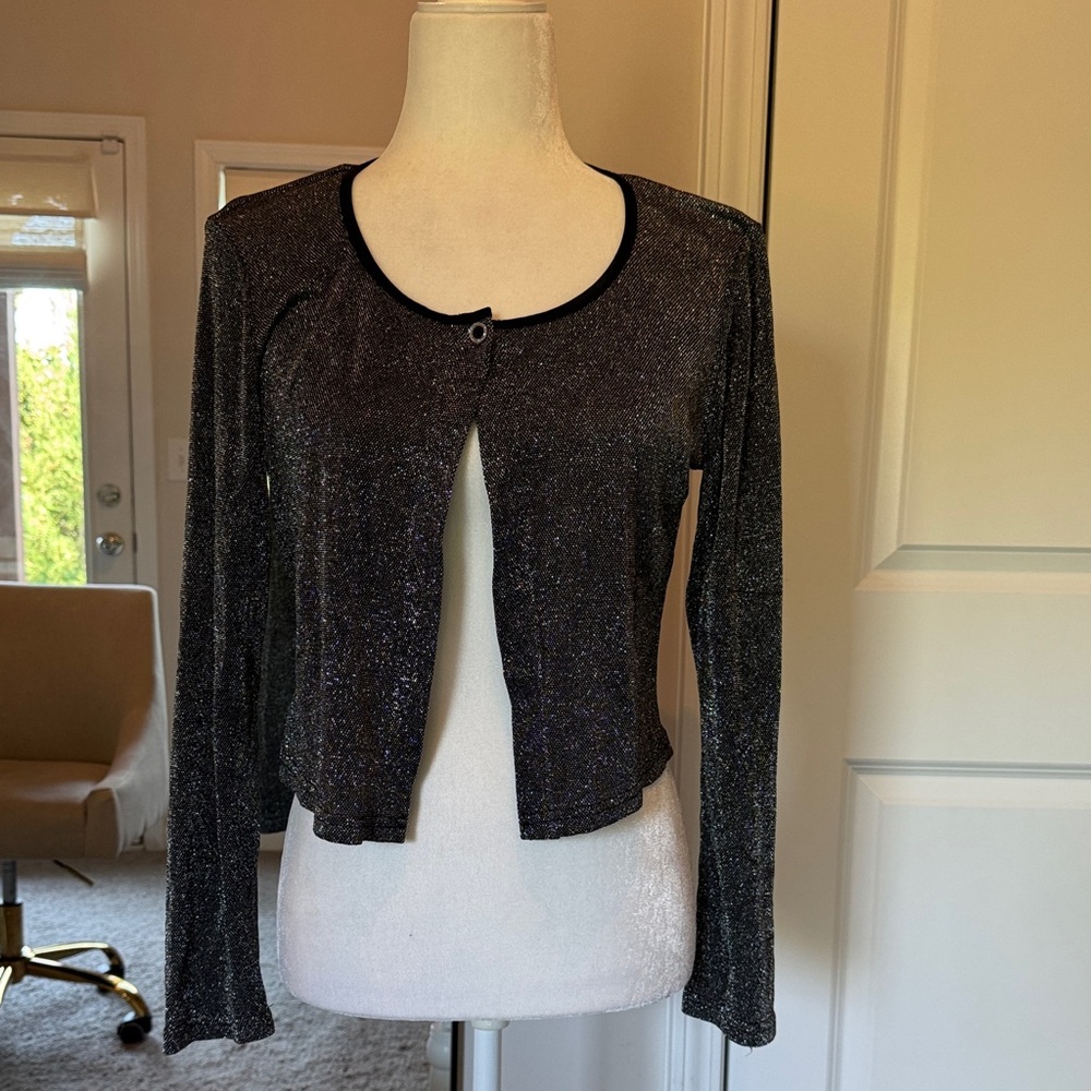 Black Glitter Long Sleeve Cardigan